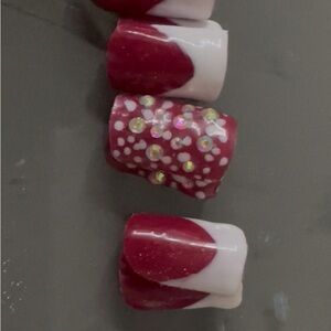Elegant Red and White Nail Art